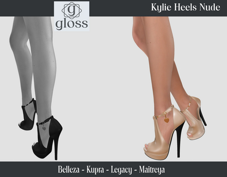 Second Life Marketplace - *Gloss* Kylie Heels Nude